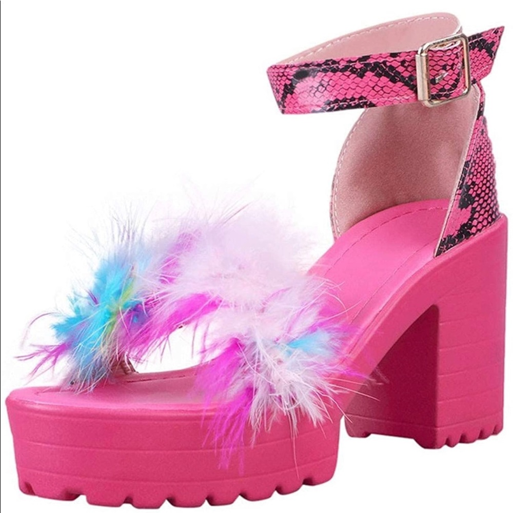 Pink Platform Heel Sandals - Picture 5 of 6